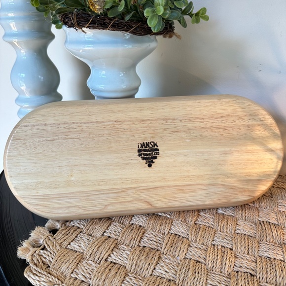 Dansk Checkered Oval Wooden Tray - Picture 2 of 4